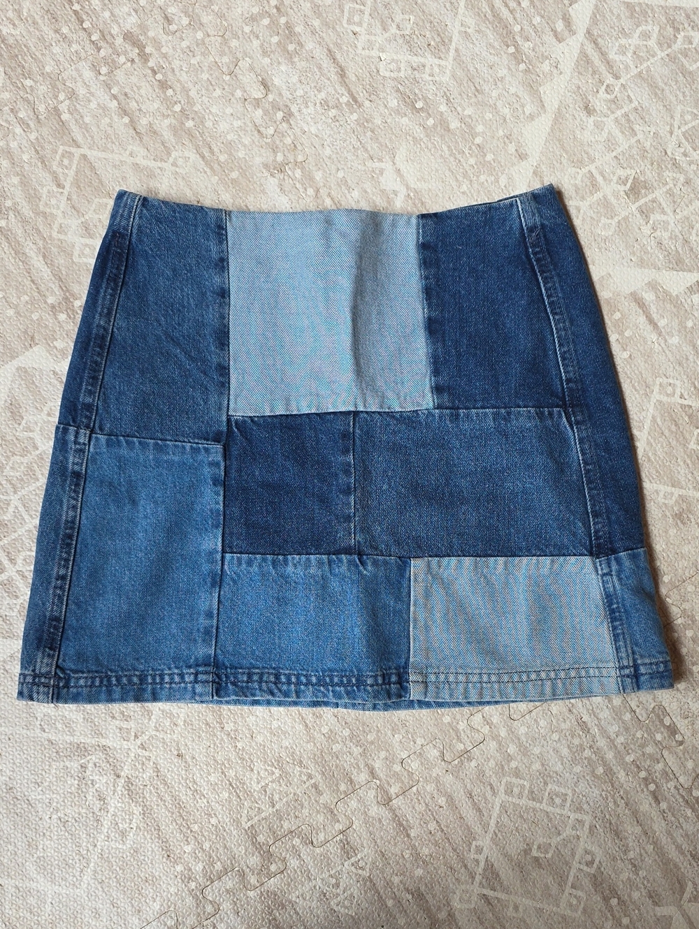 BDG Patchwork Denim Mini Skirt